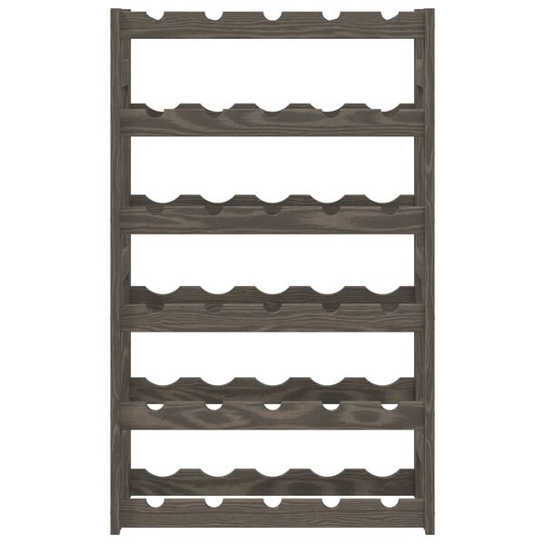 vidaXL Casier &agrave; bouteilles pour 30 bouteilles gris bois pin solide