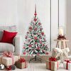 vidaXL Sapin de No&euml;l artificiel Vert et blanc 120 cm PVC et m&eacute;tal