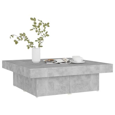 vidaXL Table basse gris béton 90x90x28 cm bois d'ingénierie
