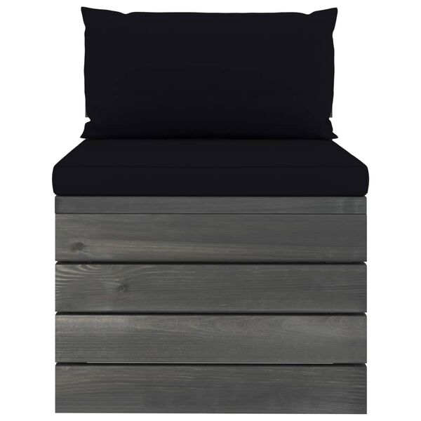 vidaXL Salon palette de jardin 2 pcs avec coussins Bois de pin massif