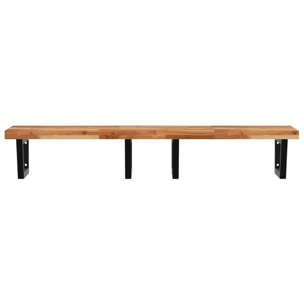 vidaXL &Eacute;tag&egrave;re de vasque murale acier et bois massif d'acacia
