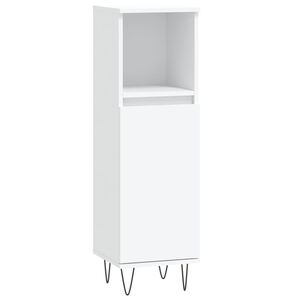 vidaXL Armoire de salle de bain blanc 30x30x100 cm bois d'ing&eacute;nierie