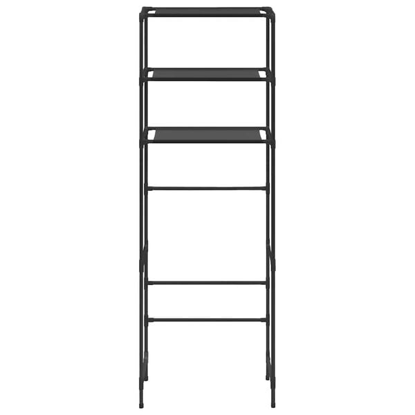 vidaXL Support de rangement de toilette à 3 niveaux Noir 53x28x169 cm