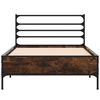 vidaXL Cadre de lit sans matelas ch&ecirc;ne fum&eacute; 90x190 cm