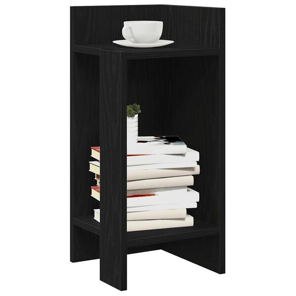 vidaXL Tables d'appoint 2 pcs avec &eacute;tag&egrave;re noir 25,5x27x60 cm