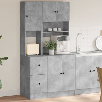 vidaXL Armoire de cuisine gris béton 95x50x180 cm bois d'ingénierie