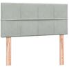 vidaXL Sommier &agrave; lattes de lit et matelas gris clair 90x220 cm velours