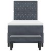 vidaXL Lit &agrave; ressorts avec matelas Gris fonc&eacute; 90 x 190 cm Velours