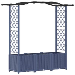 vidaXL Lit &Eacute;lev&eacute; avec Treillis et Toit Gris 164 x 40 x 138 cm PP