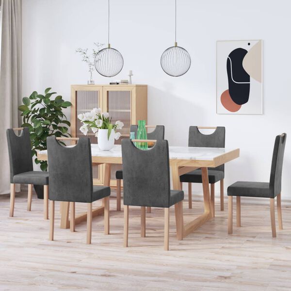vidaXL Chaises &agrave; manger lot de 6 gris similicuir daim