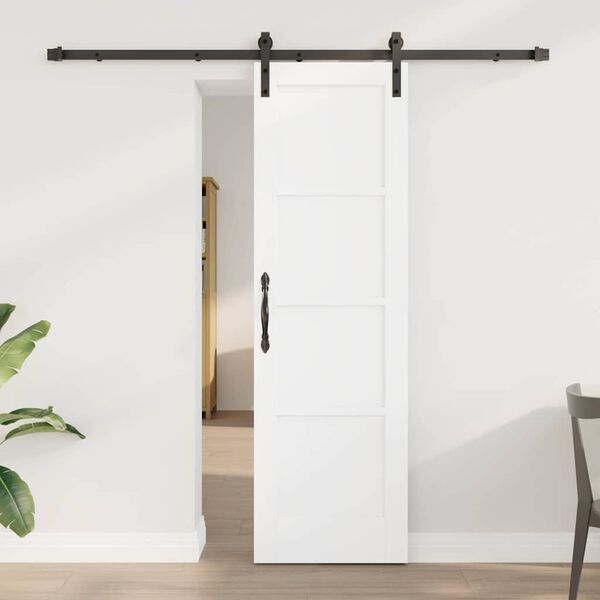 vidaXL Porte coulissante Blanc et Noir 61 x 198,5 cm Pin massif