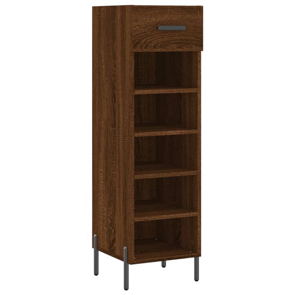 vidaXL Meuble &agrave; chaussures ch&ecirc;ne marron 30x35x105 cm bois d'ing&eacute;nierie