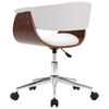 vidaXL Chaise pivotante &agrave; manger Blanc Bois courb&eacute; et similicuir
