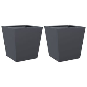 vidaXL Jardini&egrave;res 2 pcs anthracite 40x40x40 cm acier