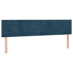 vidaXL T&ecirc;tes de lit Bleu fonc&eacute; 160 x 5 x 78/88 cm Velours