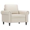 vidaXL Fauteuil avec repose-pied Cr&egrave;me 60 cm Similicuir