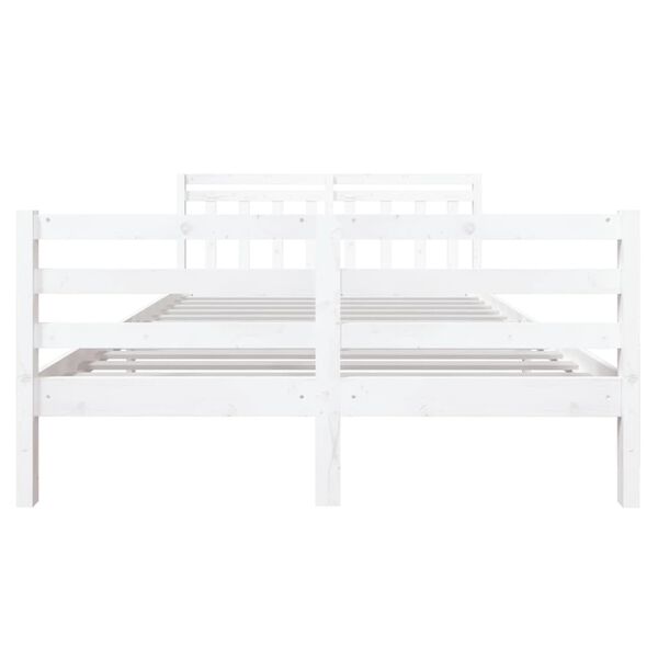 vidaXL Cadre de lit sans matelas blanc bois massif 140x190 cm