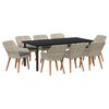 vidaXL Ensemble de salle &agrave; manger pour jardin 9 pcs Gris clair