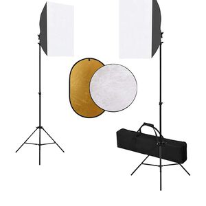 vidaXL Kit de studio photo avec bo&icirc;te &agrave; lumi&egrave;re et r&eacute;flecteur