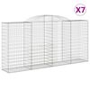 vidaXL Paniers &agrave; gabions arqu&eacute;s 7 pcs 300x50x140/160 cm fer galvanis&eacute;