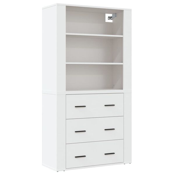 vidaXL Buffet haut Blanc Bois d'ing&eacute;nierie
