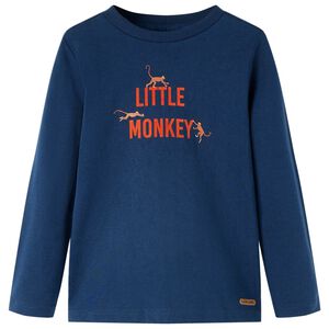 vidaXL T-shirt enfants &agrave; manches longues bleu marine 92