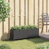 vidaXL Jardini&egrave;re avec roulettes et 3 pots noir 107x32x38 cm rotin