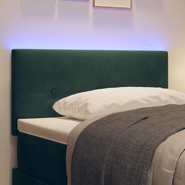 vidaXL T&ecirc;te de lit LED avec des lumi&egrave;res &agrave; LED Vert 80 cm Polyester