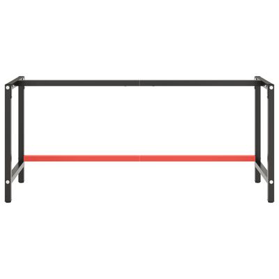 vidaXL Cadre de banc de travail Noir et rouge mat 180x57x79 cm Métal