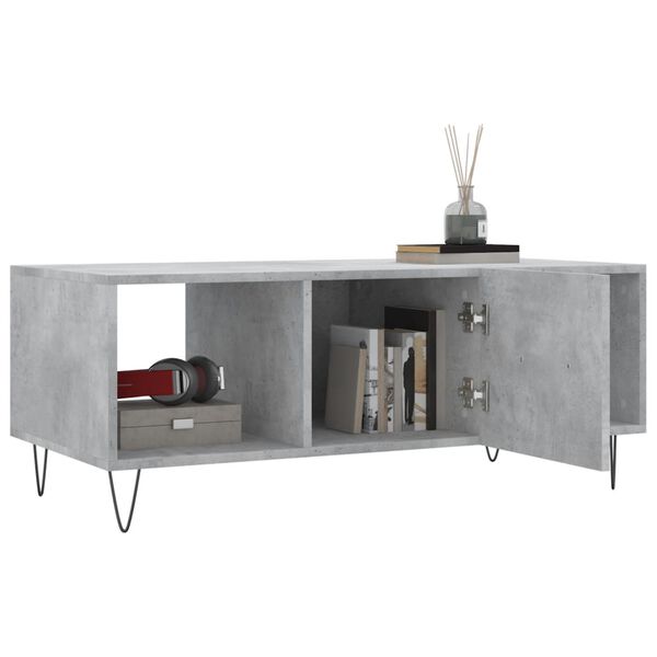 vidaXL Table basse gris b&eacute;ton 102x50x40 cm bois d'ing&eacute;nierie