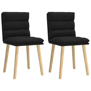 vidaXL Chaises &agrave; manger lot de 2 noir tissu