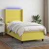 vidaXL Sommier &agrave; lattes de lit matelas et LED Vert 100x200 cm Tissu