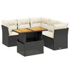 vidaXL Salon de jardin 5 pcs avec coussins noir r&eacute;sine tress&eacute;e
