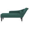 vidaXL Chaise longue avec coussins vert fonc&eacute; velours
