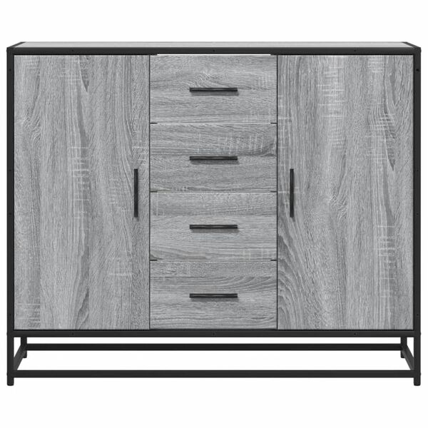 vidaXL Buffet sonoma gris 92x35x76 cm bois d'ing&eacute;nierie