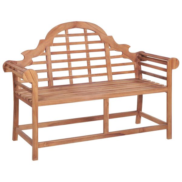 vidaXL Banc de jardin avec coussin noir 120 cm Bois de teck massif