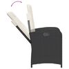vidaXL Ensemble &agrave; manger de jardin coussins 5pcs Noir R&eacute;sine tress&eacute;e