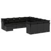 vidaXL Salon de jardin 12 pcs avec coussins noir r&eacute;sine tress&eacute;e