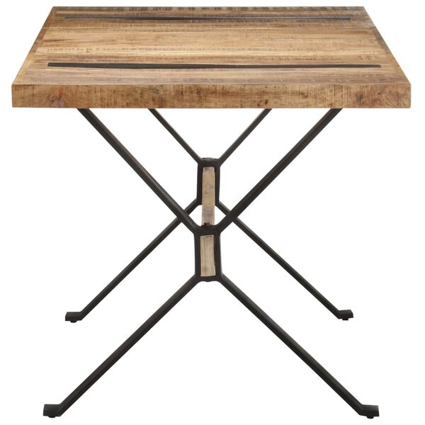vidaXL Table de salle &agrave; manger 160x80x76 cm Bois de manguier brut