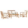 vidaXL Ensemble de canap&eacute; de jardin 4 pcs Naturel Bois de teck massif
