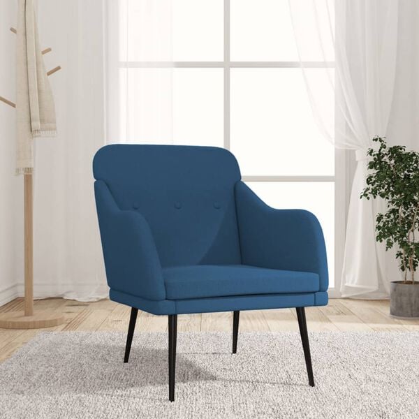 vidaXL Fauteuil Bleu 63x76x80 cm Tissu