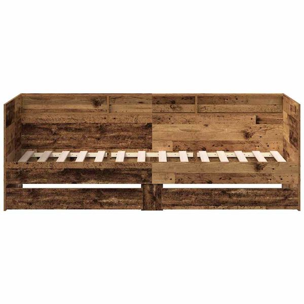 vidaXL Lit d'appoint Bois Ancien 90 x 190 cm Bois d'ing&eacute;nierie