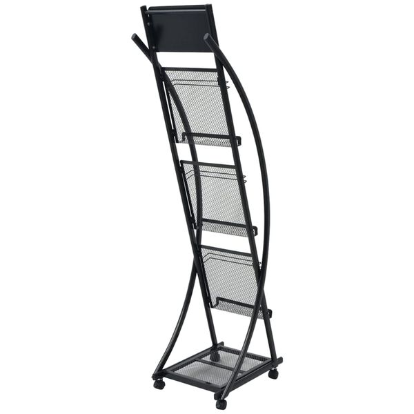 vidaXL Porte-revue 40 x 32 x 131 cm Noir A4