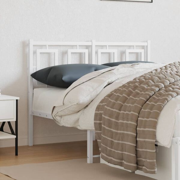 vidaXL T&ecirc;te de lit de remplacement m&eacute;tal blanc 120 cm