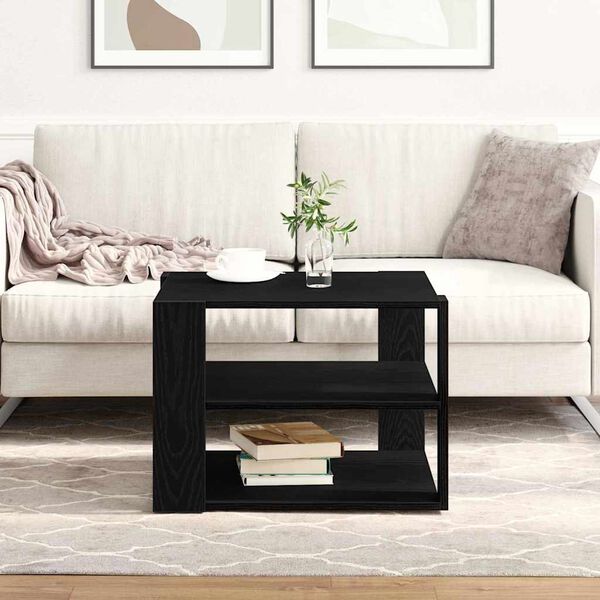 vidaXL Table basse Ch&ecirc;ne noir 59,5 x 59,5 x 40 cm Bois d'ing&eacute;nierie