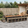 vidaXL Ensemble &agrave; manger de jardin 17 pcs et coussins r&eacute;sine tress&eacute;e