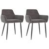 vidaXL Chaises &agrave; manger lot de 2 Gris fonc&eacute; Velours