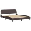 vidaXL Lit avec matelas Hvar marron fonc&eacute; 160x200 cm tissu