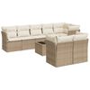 vidaXL Salon de jardin avec coussins 9 pcs beige r&eacute;sine tress&eacute;e
