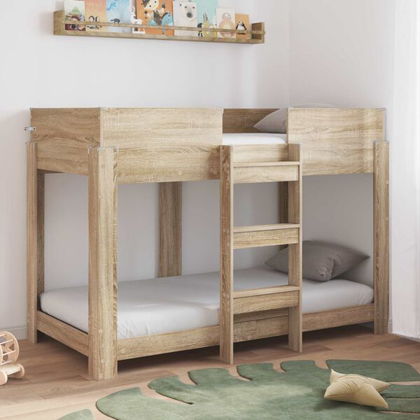 vidaXL Lit Superpos&eacute; pour Enfants Ch&ecirc;ne Sonoma 80 x 160 cm